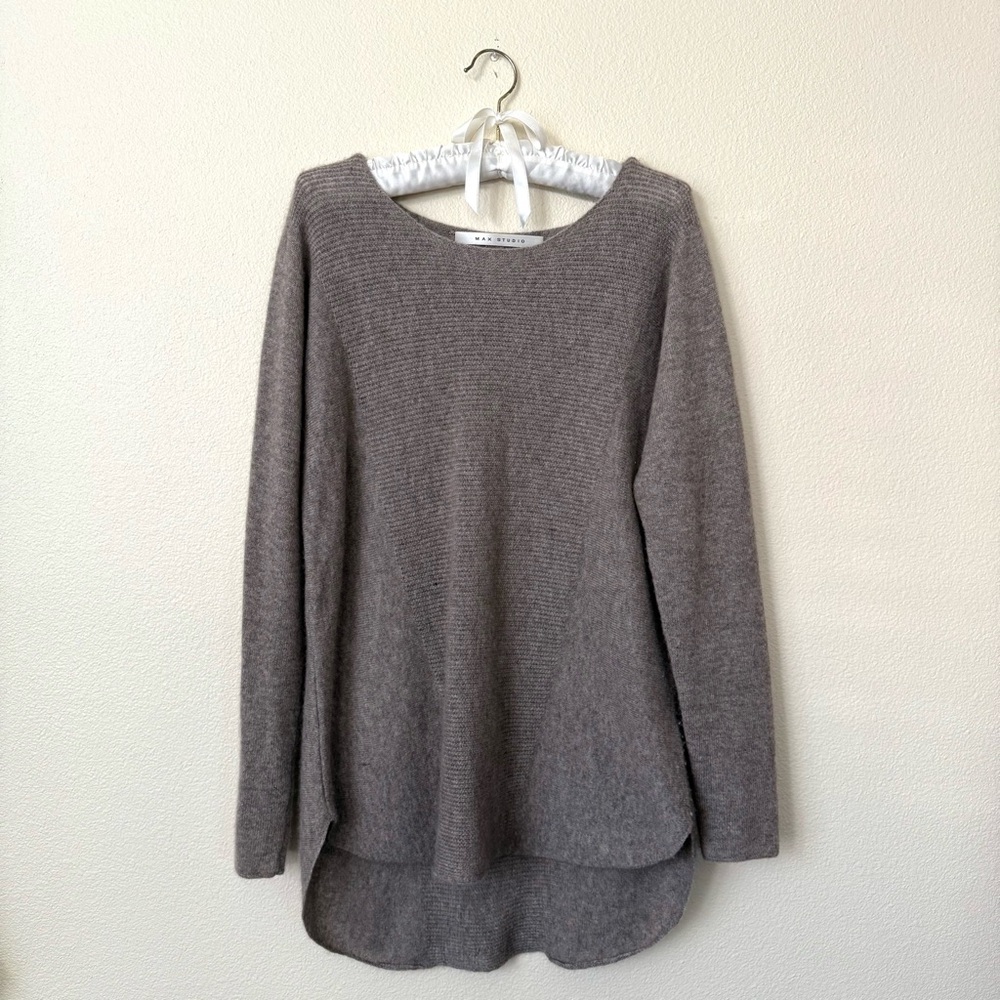 Max Studio Heather Gray Cashmere Sweater